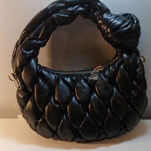 Elegant Black Quilted Handbag